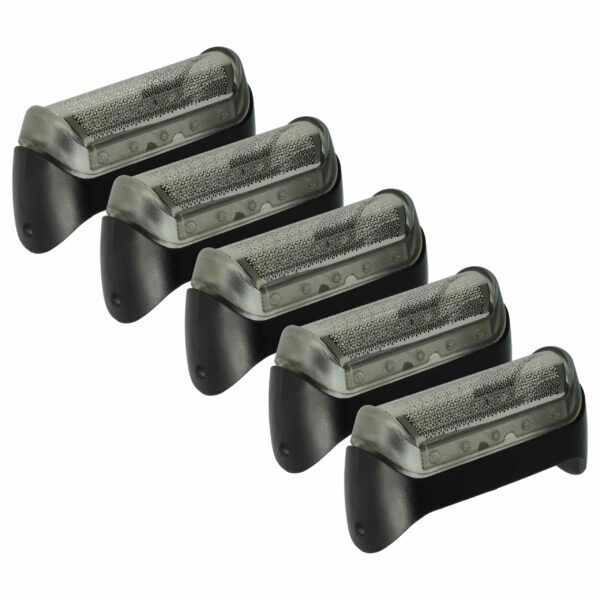 5x Lâminas de Barbear vhbw compatíveis com Braun 5733700, 5733701, 20s, 20B, 10B - com Moldura, Preto/Prateado