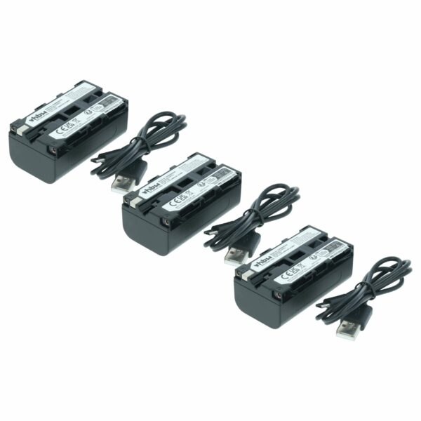 Bateria vhbw 2000mAh 7.4V Li-Ion para Sony NP-F950, NP-F930, NP-F550 e compatíveis (Pack 3x)