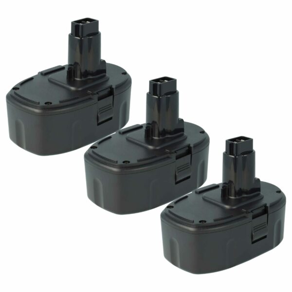 3x Bateria vhbw para Dewalt DE9039, DC9096, DC9099, DE9096, DE9095 - 3000 mAh, 18V, Li-Ion