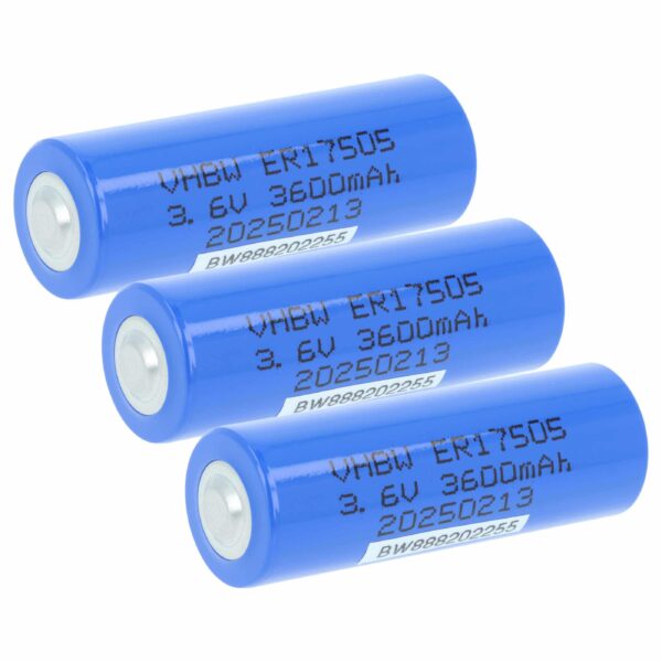 Pack 3 Baterias vhbw 3600 mAh 3.6V Li-MnO2 ER17505