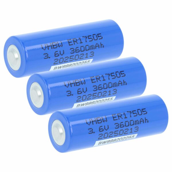 Pack 3 Baterias vhbw 3600 mAh 3.6V Li-MnO2 ER17505