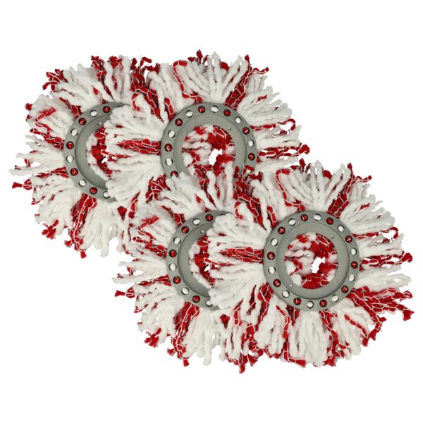 4x Cabeça de Mop Substituição Leifheit 52115, 52094 - Microfibra, Branco e Vermelho vhbw
