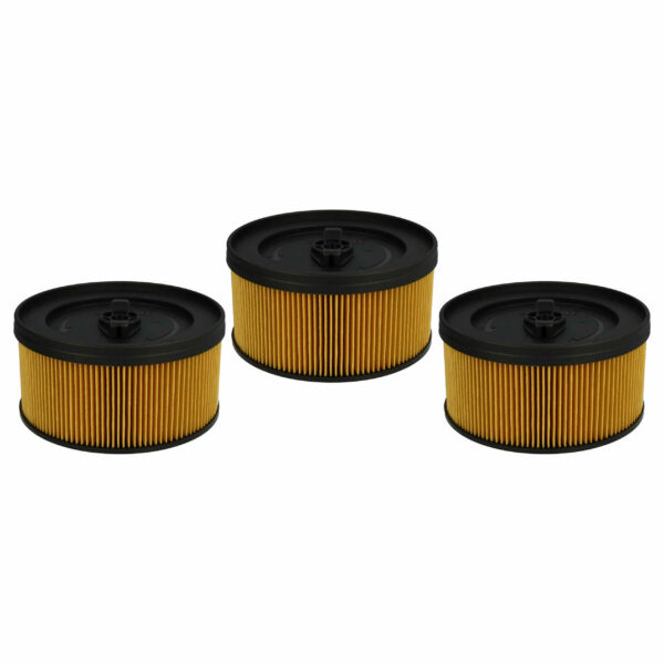Pack 3x Filtro de Cartucho vhbw para Aspirador Kärcher 6.414-960.0, Preto/Amarelo