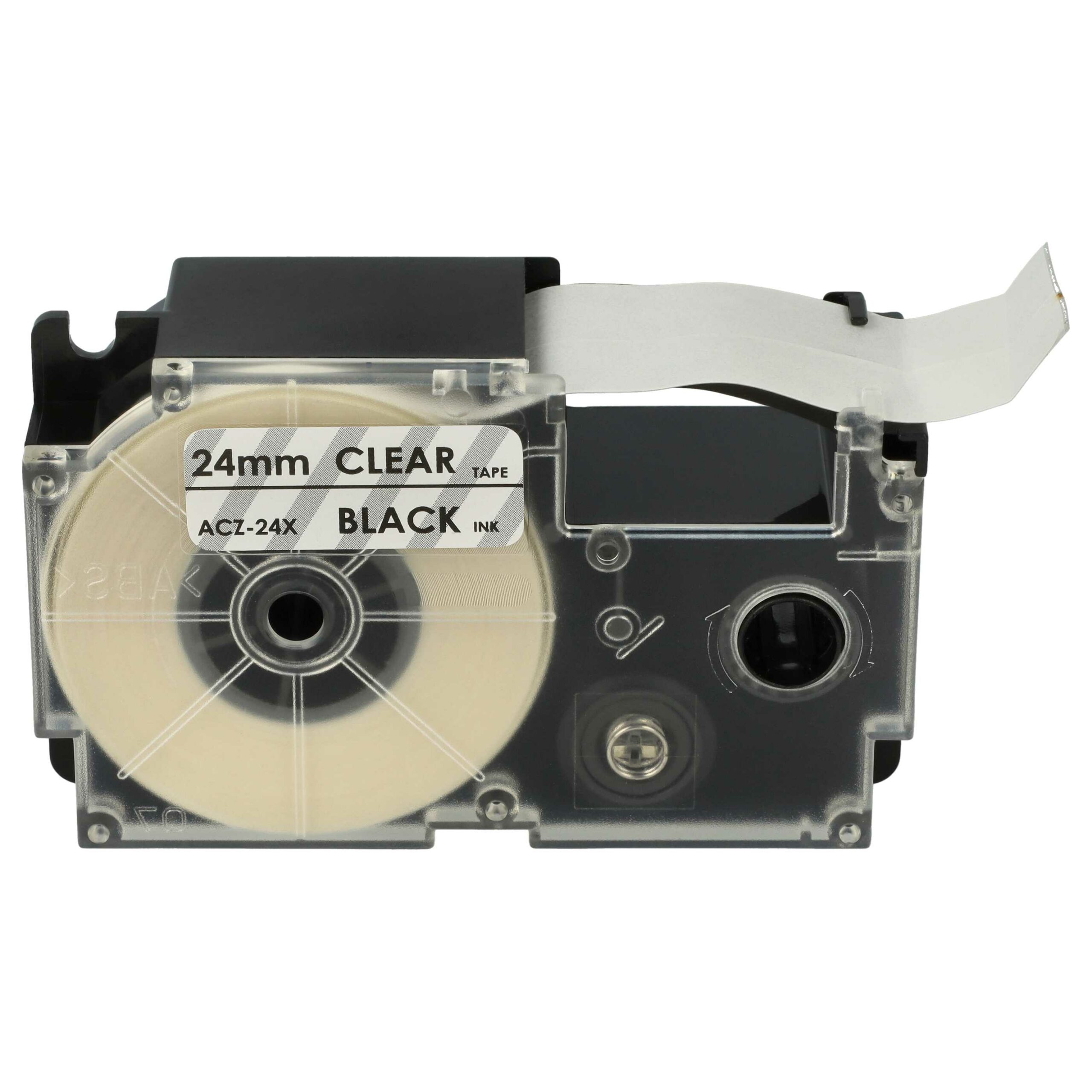 Fita de Etiquetas vhbw para Casio XR-24X, XR-24X1 - 24 mm, Preto sobre Transparente - Image 3