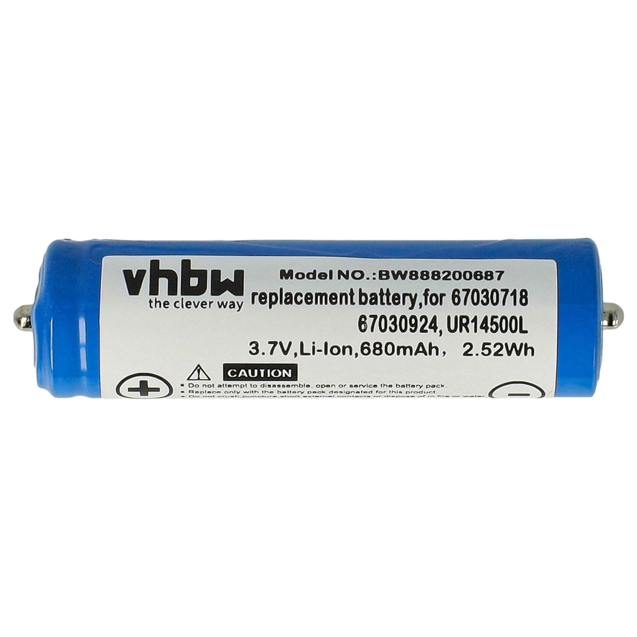 Bateria de Substituição para Máquina de Barbear Braun vhbw 680 mAh 3.7 V Li-Ion - Image 3