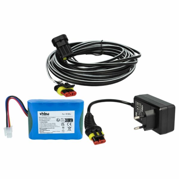 Bateria com Carregador e Cabo vhbw para Cortadores de Relva Robóticos Gardena, Husqvarna, McCulloch - 3000mAh 18.5V