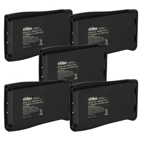 Bateria 5x para Baofeng BL-1 vhbw - 2800 mAh 3.7 V Li-Ion