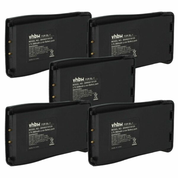 Bateria 5x para Baofeng BL-1 vhbw - 2800 mAh 3.7 V Li-Ion