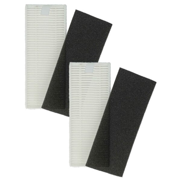 4x Filtros de Substituição (Filtro de Espuma e Papel) para Aspirador Robô Tefal/Rowenta ZR720002 vhbw