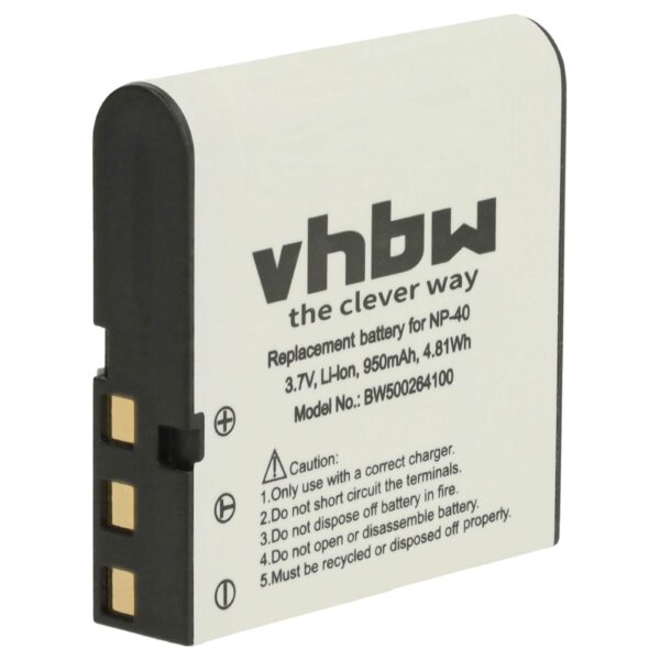 Bateria vhbw substitui BenQ NP-40DBA / NP-40 — 950mAh, 3.6V, Li-Ion