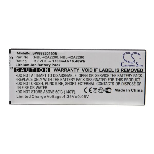 Bateria para Telemóvel Compatível TP-Link/Neffos NBL-42A2280, NBL-42A2200 - 1700 mAh 3.8 V Li-Ion vhbw