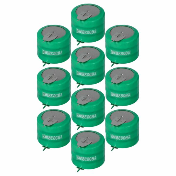 Pack 10x Pilhas Recarregáveis Tipo V250H NiMH 3.6V 250mAh vhbw para Lâmpadas Solares e Modelismo