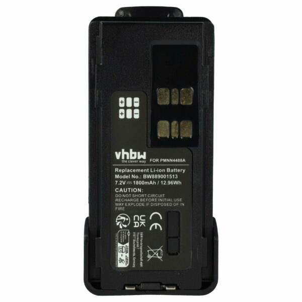 Bateria para Rádio Motorola PMNN4416, PMNN4415AR, PMNN4415, PMNN441 - 1800 mAh 7.4 V Li-Ion com Clip de Cintura