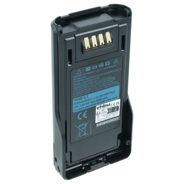 Bateria vhbw para rádio Kenwood KNB-L2M, KNB-L2, KNB-L1 - 2000 mAh 7.4 V Li-Ion