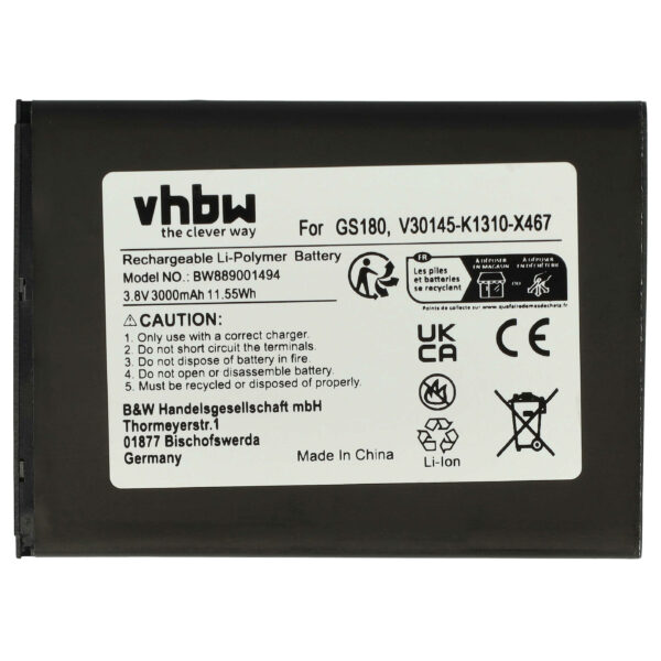 Bateria para Telemóvel Gigaset V30145-K1310-X467 - 3000 mAh 3.8 V Li-polymer vhbw