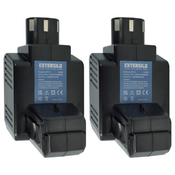 2x Bateria Extensilo para ferramentas Hilti BP72, BP60, 4000 mAh, 24 V, NiMH