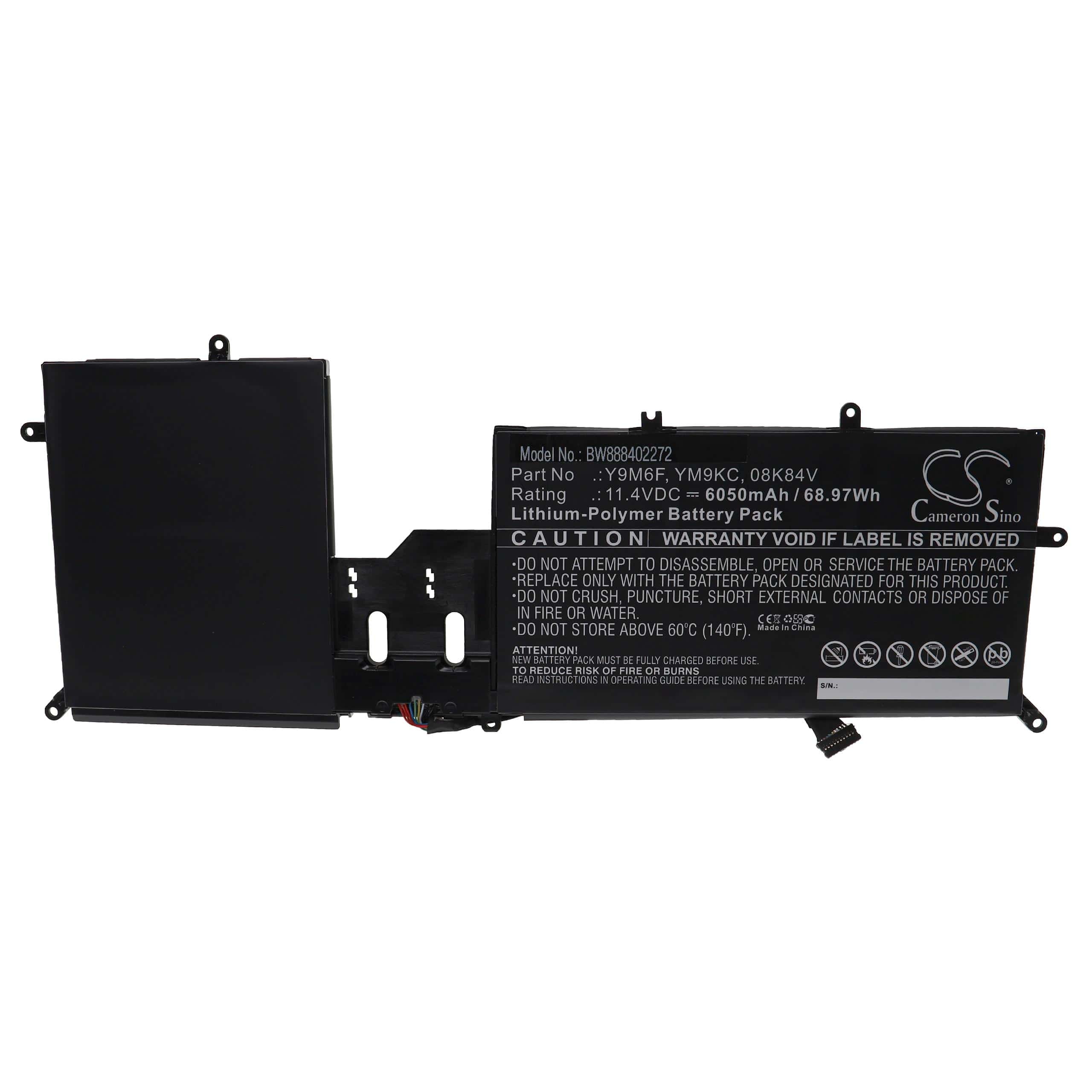 Bateria vhbw para Dell (YM9KC, Y9M6F, 08K84V) - 6050 mAh 11.4 V Li-polymer