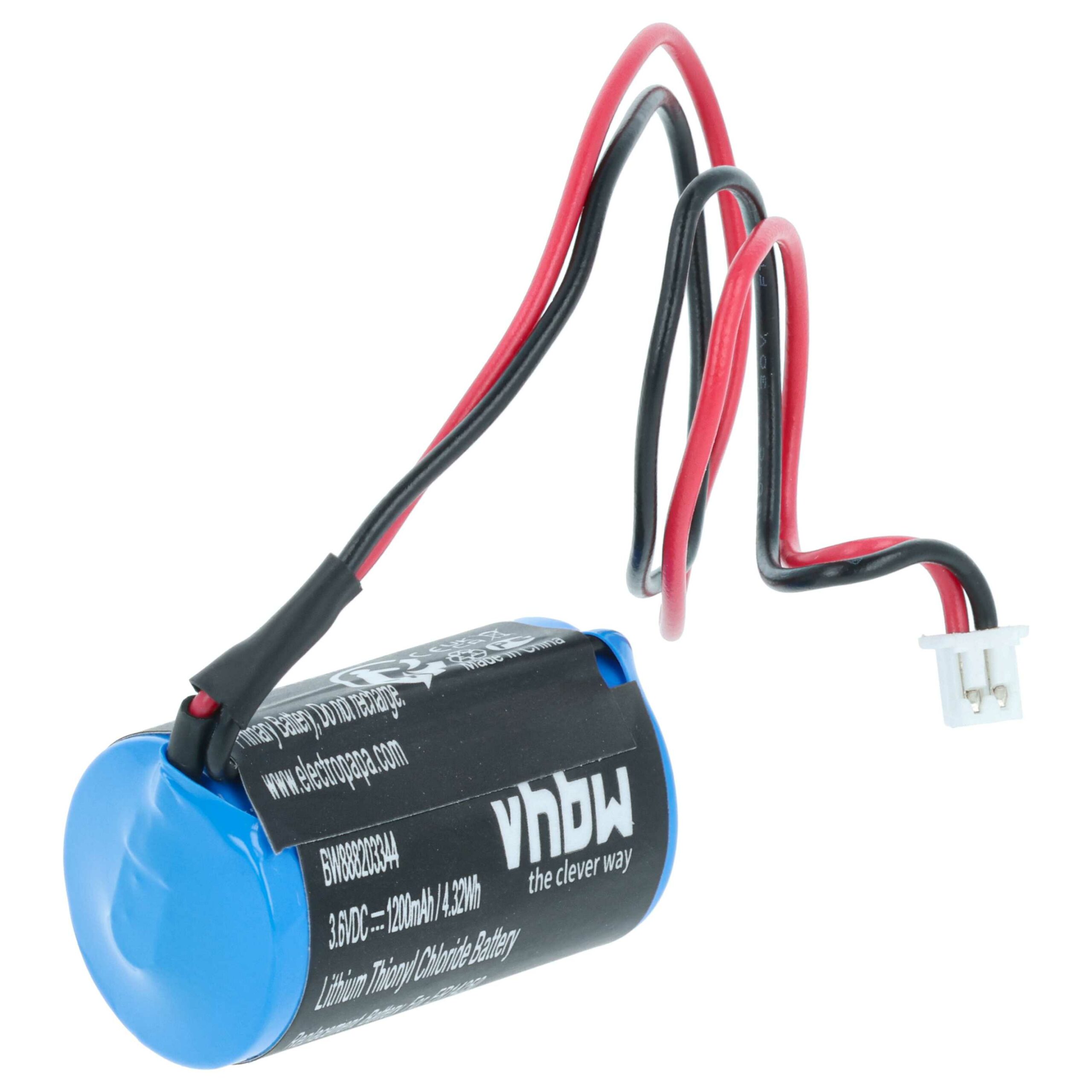 Bateria vhbw 1200 mAh 3.6V Li-SOCl2 para Testo 0515 0175 - Registador de Temperatura
