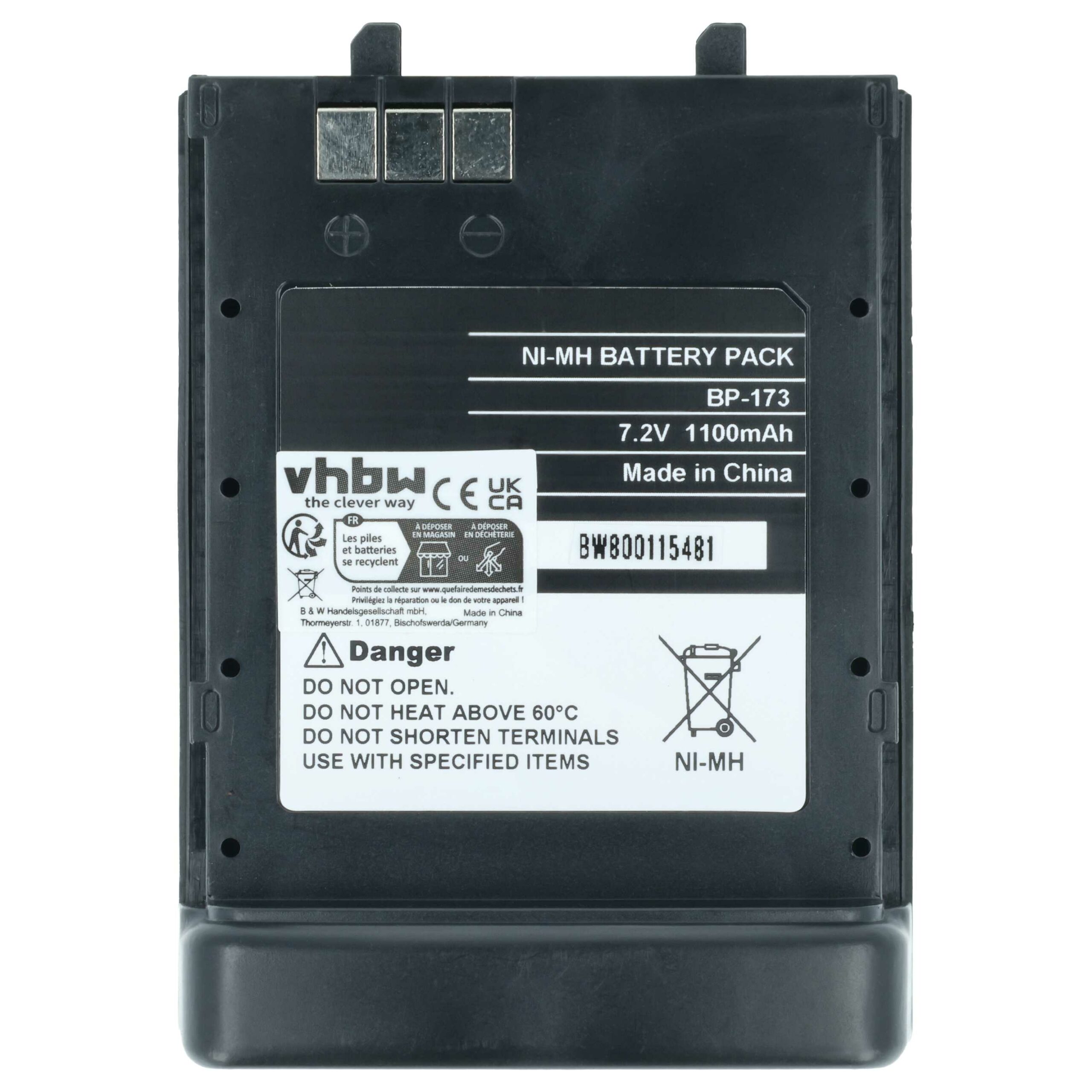 Bateria vhbw para Rádio Icom BP-173, BP-180 - 1100 mAh 7.2 V NiMH - Image 3