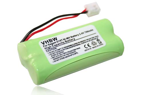 Bateria vhbw 700 mAh 2.4V NiMH para telefone fixo Sagem DECT