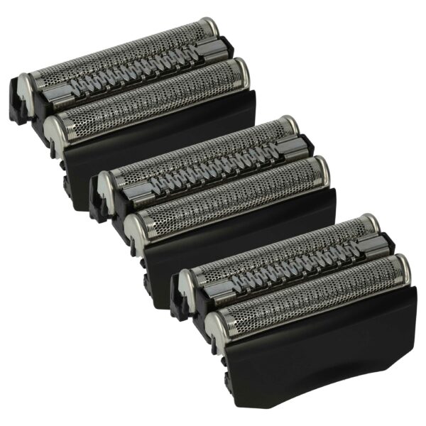 3x Cabeças de Corte vhbw para Máquina de Barbear Braun 70B, 70S - Preto