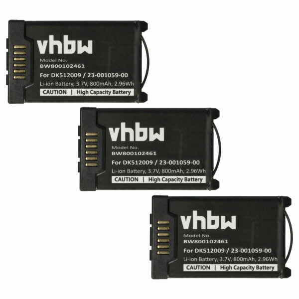 Bateria vhbw 3x para Aastra A600ST1, Mitel telefone fixo — 800 mAh 3.7 V Li-Ion