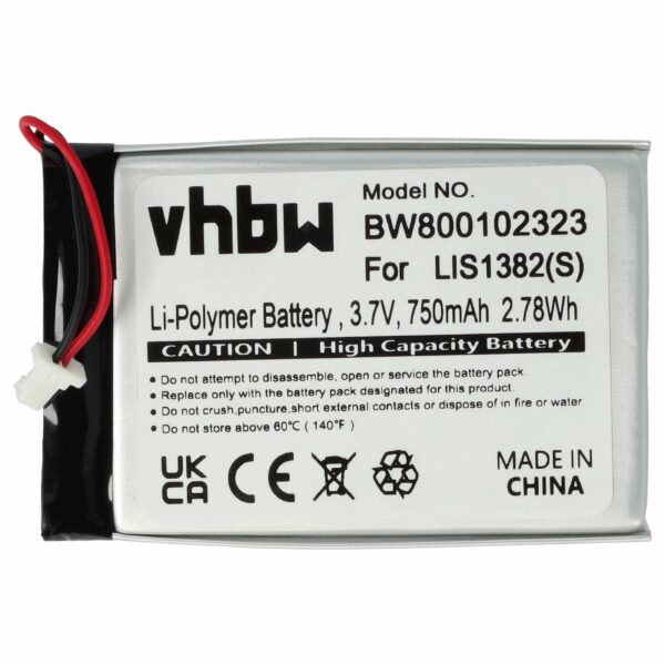 Bateria vhbw para Leitores Sony e-Book - 750 mAh 3.7V Li-polymer