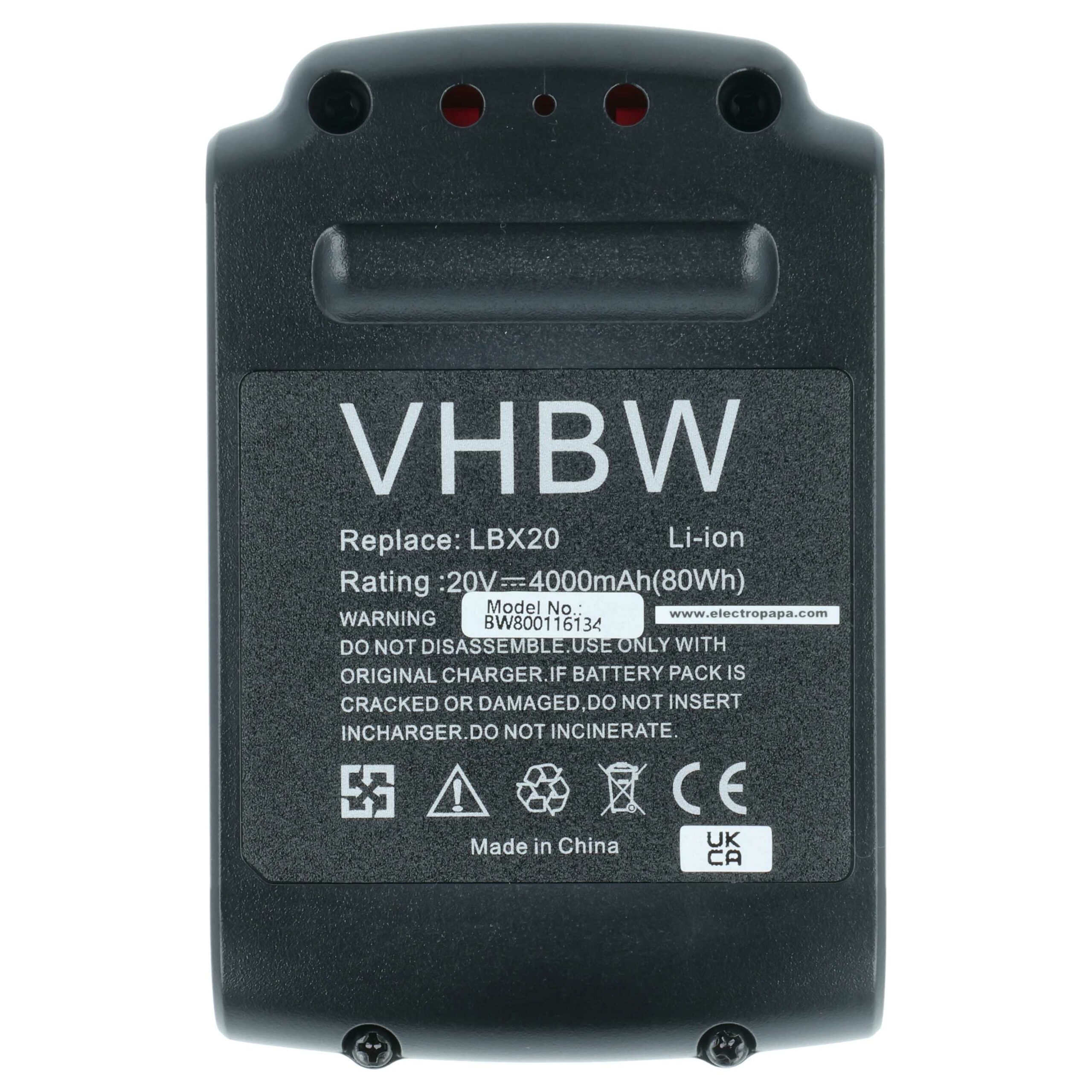 3x Bateria vhbw 20V 4000mAh Li-Ion para Black & Decker LBXR20, LBX20, LB20, LB2X4020 - Image 3