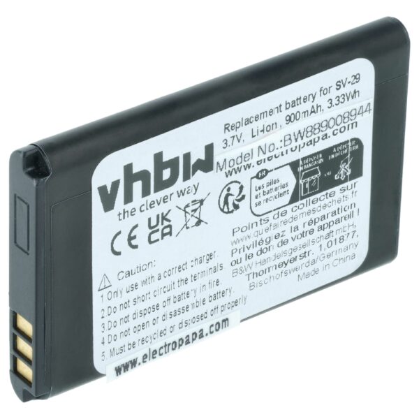 Bateria para Telemóvel vhbw substitui Alcatel RTR001F01 - 900 mAh 3.7 V Li-Ion