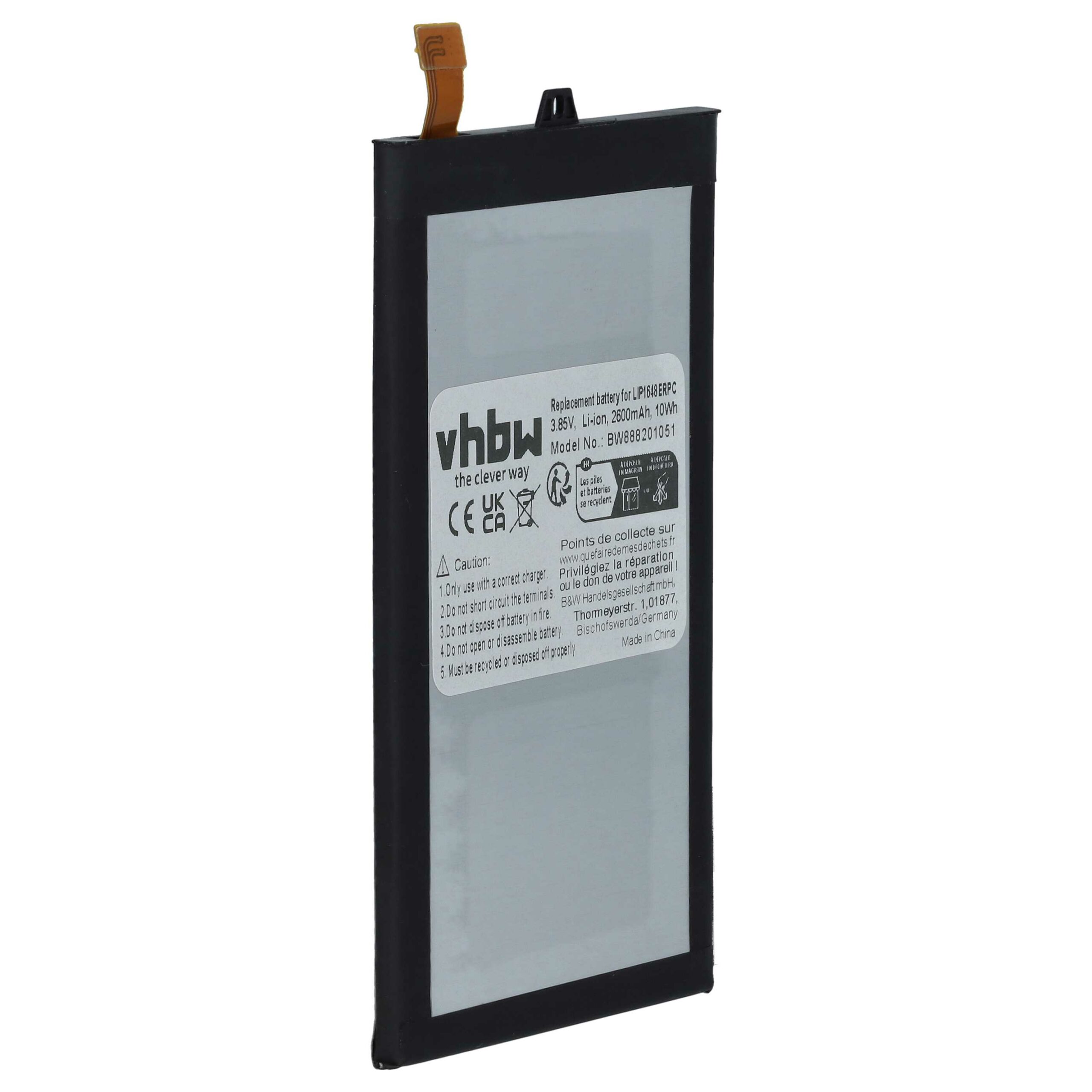 Bateria para Telemóvel Sony LIP1648ERPC - 2600 mAh 2.85 V Li-polímero vhbw