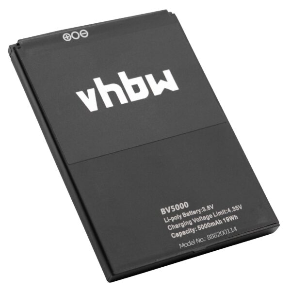 Bateria de telemóvel vhbw para Blackview BV5000 - 5000 mAh 3.8 V Li-polímero