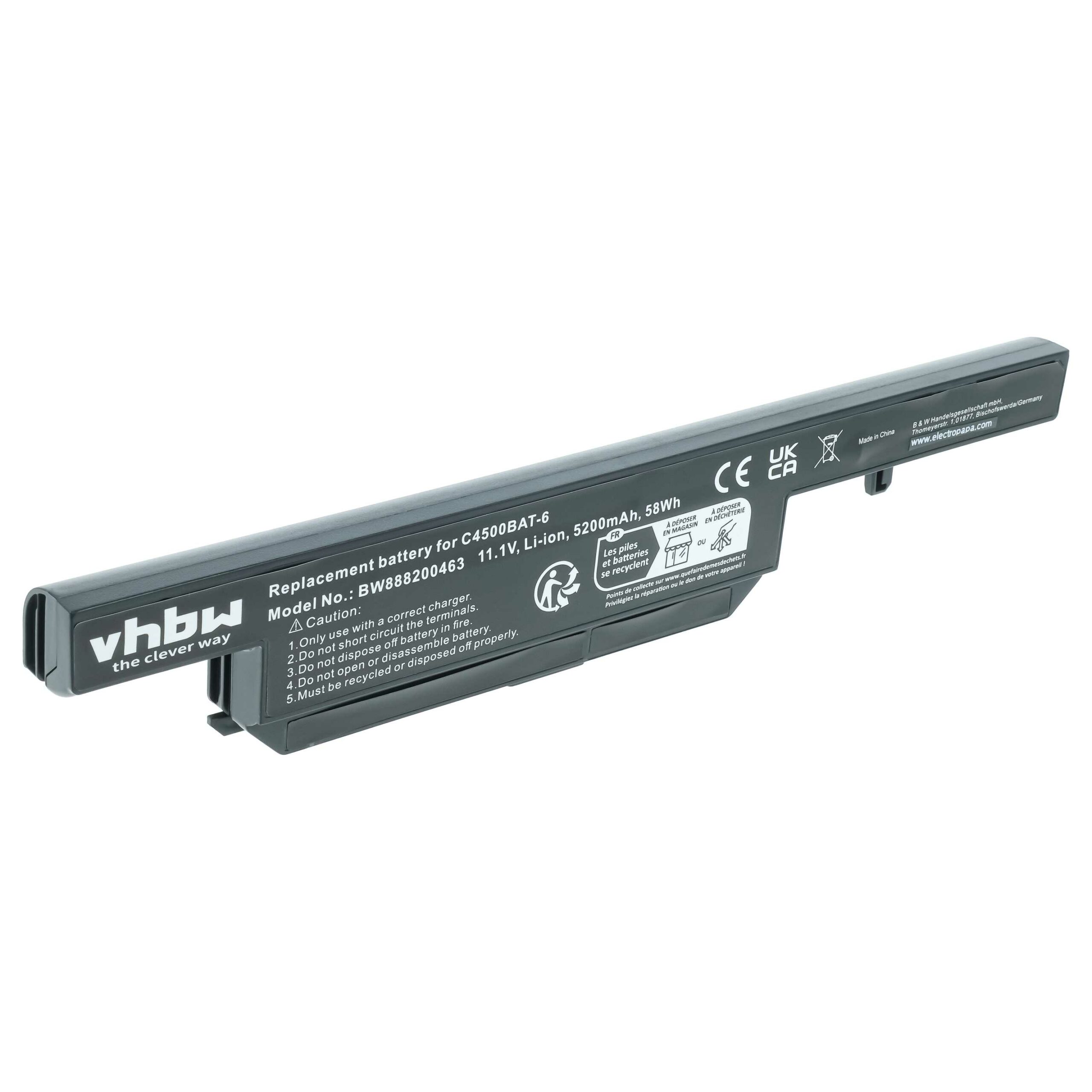 Bateria para Portátil vhbw Clevo 6-87-C480S-4G4 5200 mAh 11.1 V