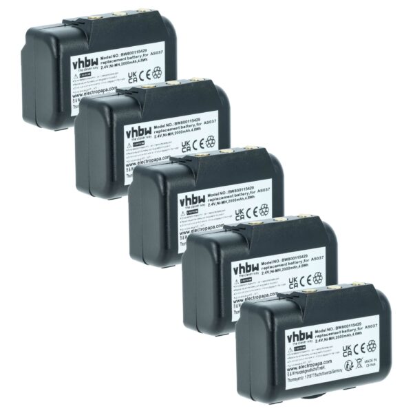 5x Bateria substituição vhbw para IMET WBH04.965, AS037 Comando - 2000 mAh