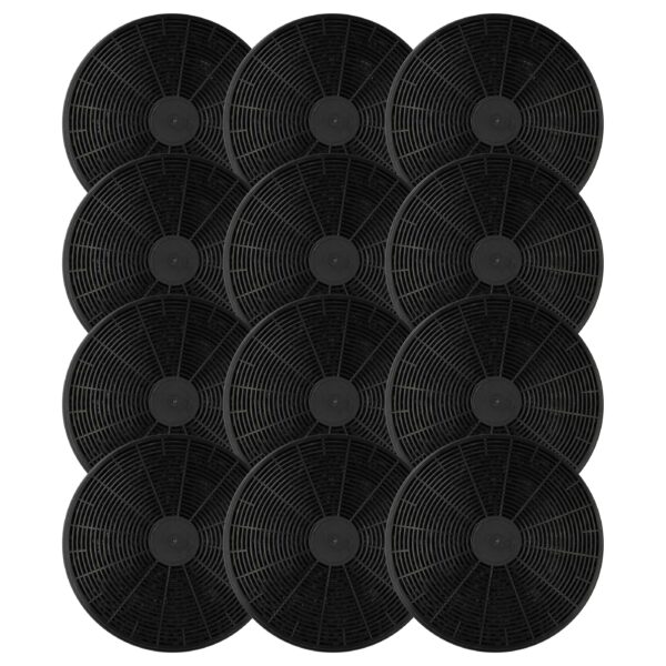 Pack de 12 Filtros de Carvão Ativado vhbw para Coifas Baumatic ST1 e Hanseatic - 17,5 cm