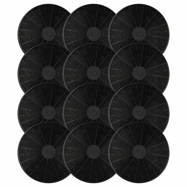 Pack de 12 Filtros de Carvão Ativado vhbw para Coifas Baumatic ST1 e Hanseatic - 17,5 cm