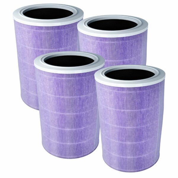 Conjunto de 4 Filtros HEPA vhbw para Humidificador Xiaomi - Carvão Ativado e Revestimento Antibacteriano