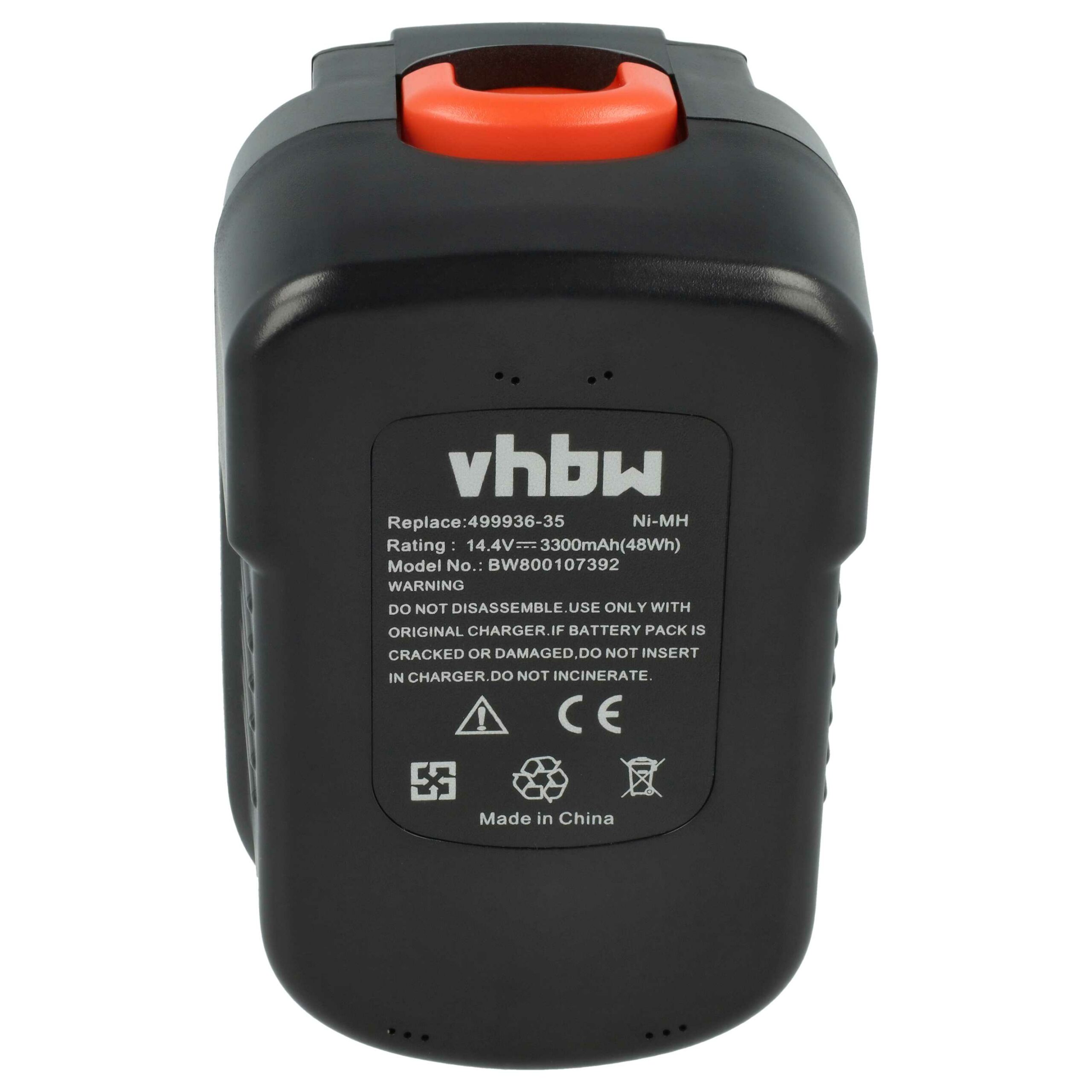 3 Baterias de Substituição vhbw para Black & Decker A14 - 14,4 V / 3300 mAh NiMH - Image 4