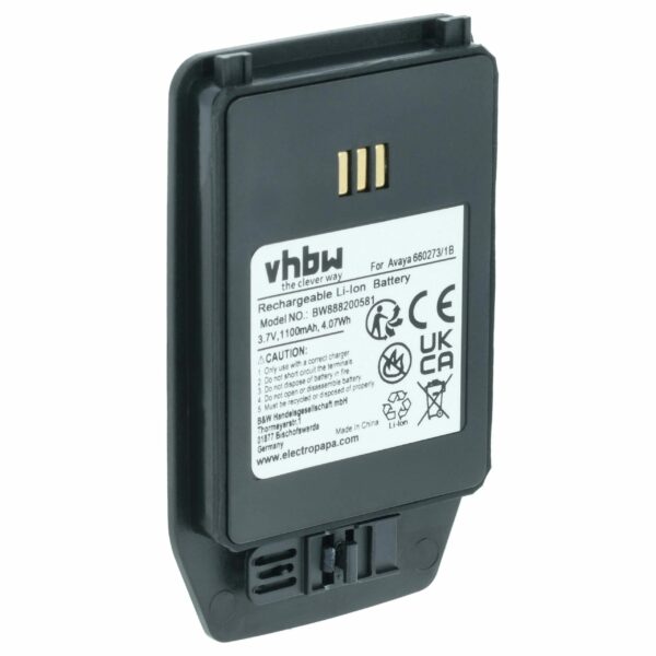 Bateria vhbw para Telemóvel Ascom 1220187, 660273/1B - 1100 mAh 3.7 V Li-Ion