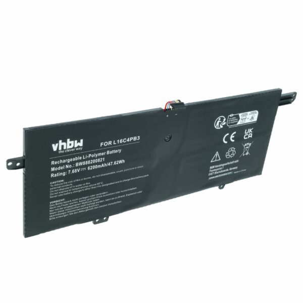 Bateria vhbw para Lenovo 6200 mAh 7.68 V Li-polymer