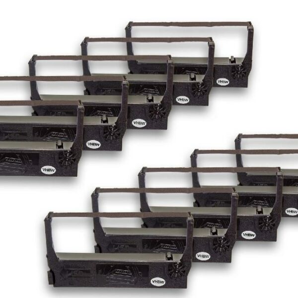10x Fita de Tinta vhbw para NCR Dot Matrix, Impressora de Recibos - Preto