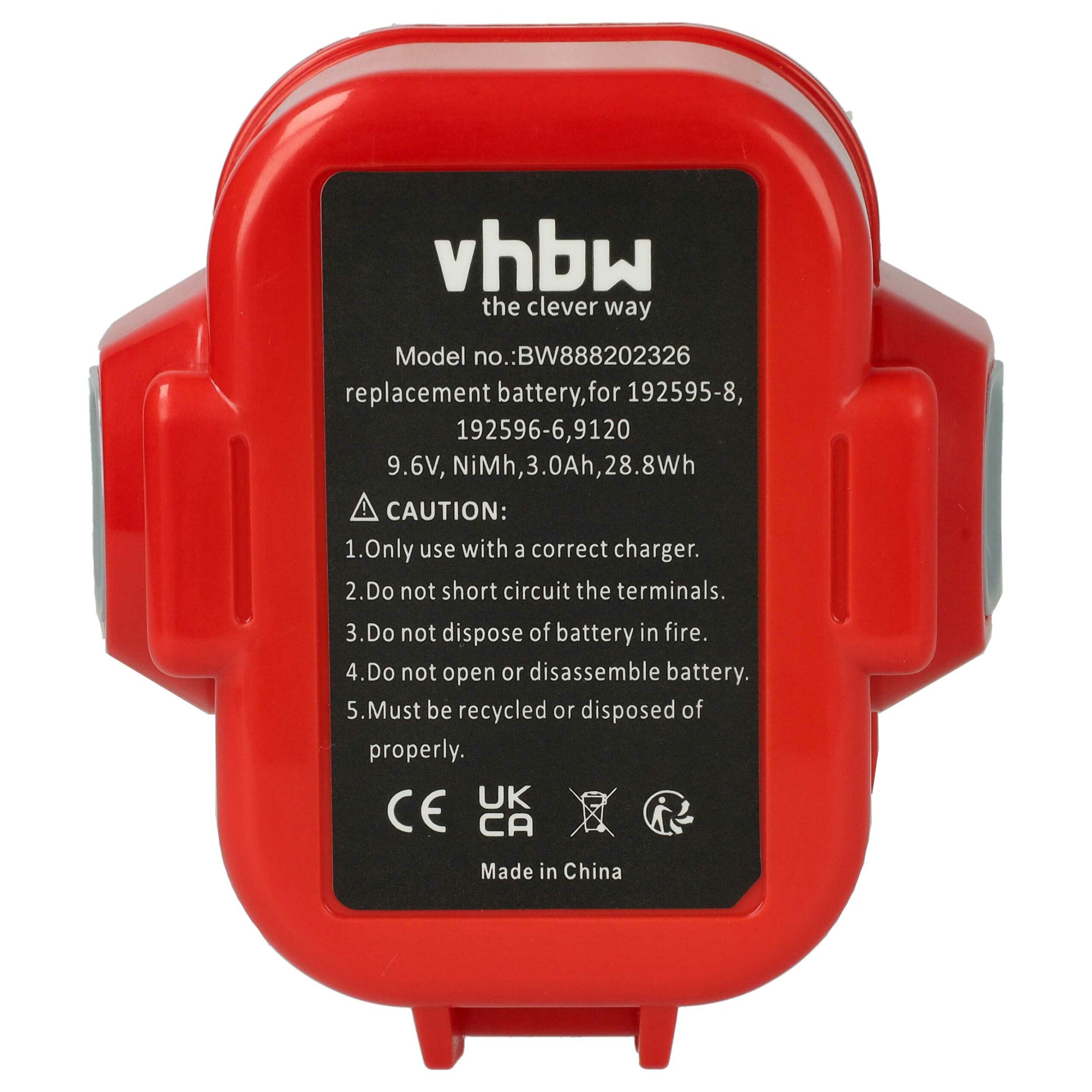Bateria vhbw 9.6V 3000 mAh NiMH para Makita (substitui 192638-6, 192596-6, 192697-A, 192595-8) - Image 3