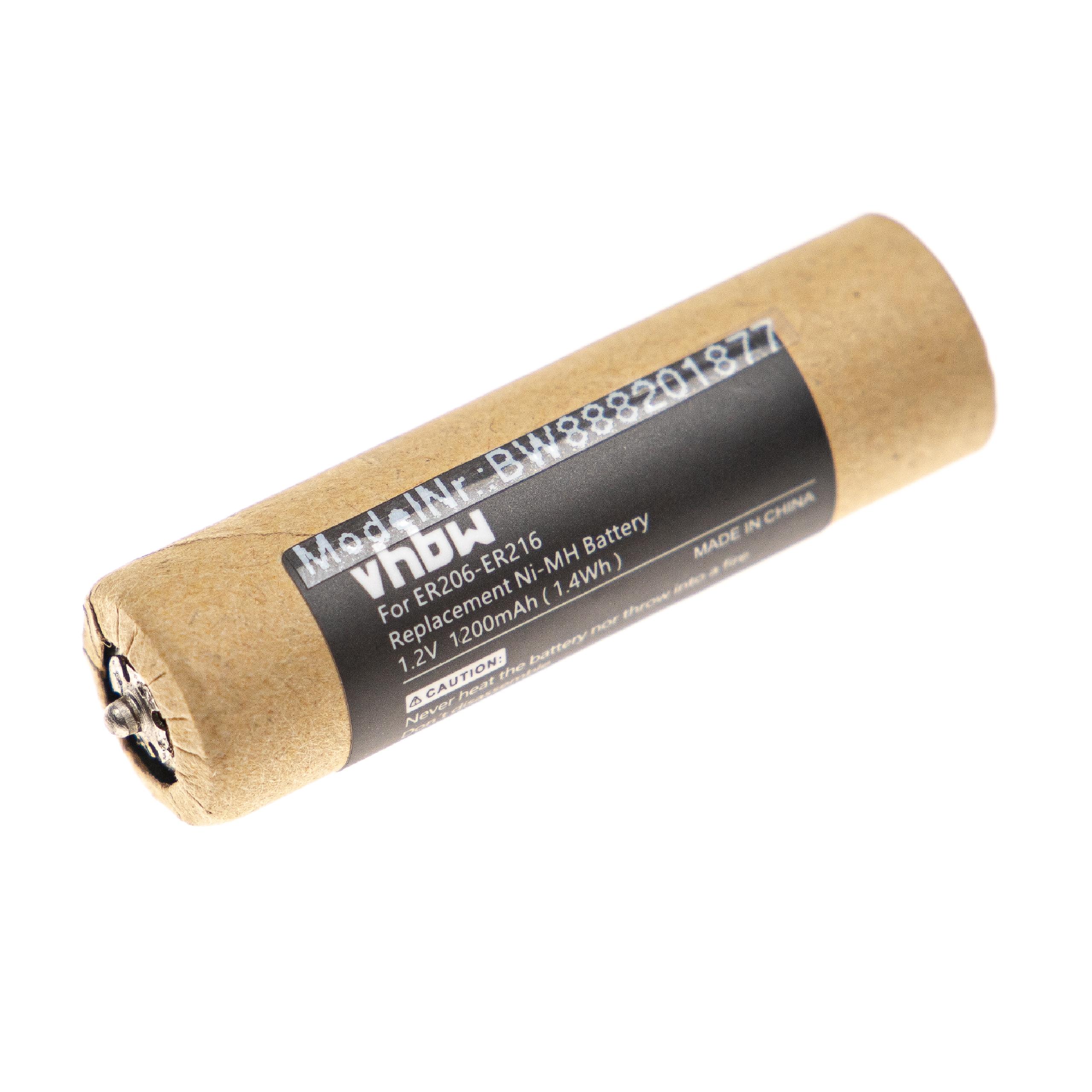 Bateria para Barbear Elétrico Panasonic WER213L2504, WER2061L2508 - 1200 mAh 1.2 V NiMH vhbw