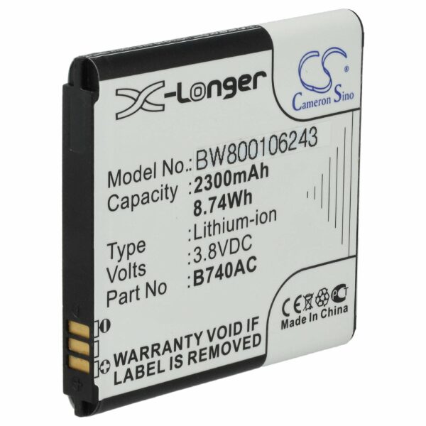 Bateria vhbw para Samsung B740AE, EB-K740AEWEG, B740AC, B740 - 2300 mAh 3.8 V Li-Ion