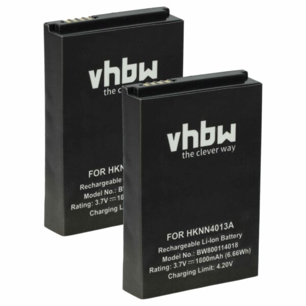 Bateria para Rádio Motorola vhbw - Compatível com BT90, HKNN4013A, HKLN4440B, BT110, BT60, HKNN4013B - 1800 mAh 3.7 V Li-Ion (Pack 2 Unidades)