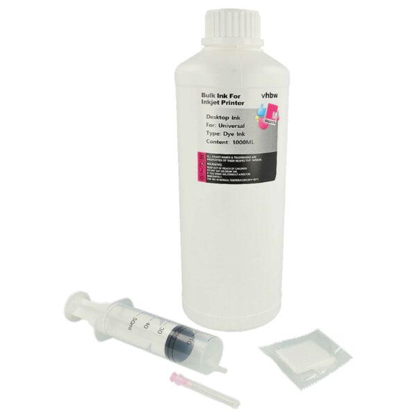 Tinta de Recarga Magenta vhbw para Canon Pixma G1501, G1510, 1000 ml