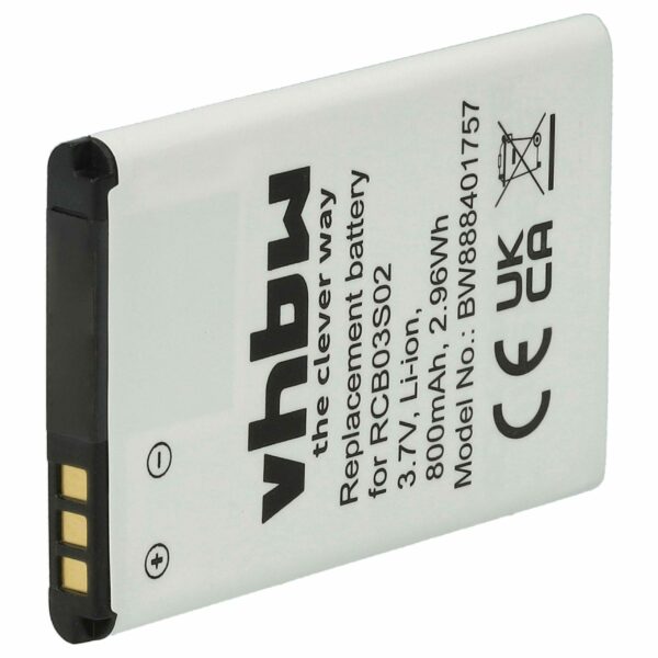 Bateria vhbw para Swisstone RCB03S02 - 800 mAh 3.7 V Li-Ion