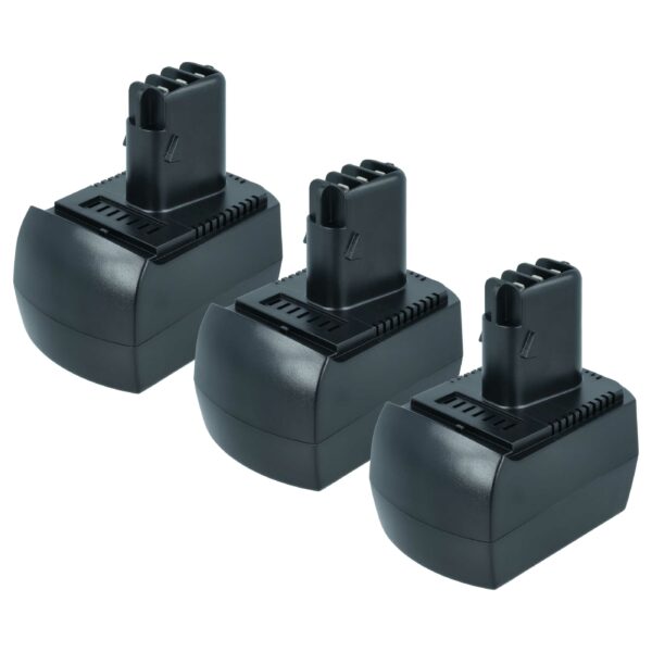 3x Bateria vhbw compatível com Metabo 6.02151.50, 6.25473 - 3000 mAh, 12 V, NiMH