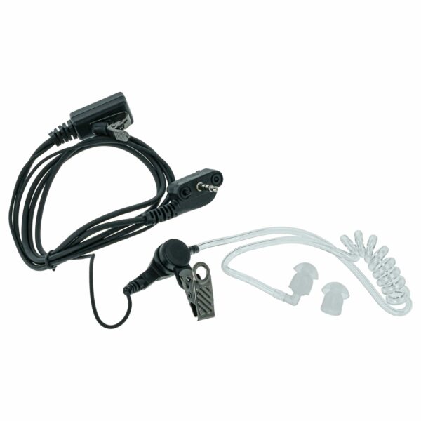Auscultador de Segurança vhbw para Rádios Yaesu Vertex VX-130 com Botão de Chamada, Clip e Cabo Phono