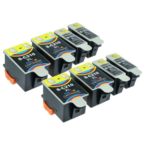 Pack 8 Cartuchos de Tinta vhbw para Samsung CJX-1000 - Compatível INK-M210, INK-M215, NK-C210 (Preto, Ciano, Magenta, Amarelo)
