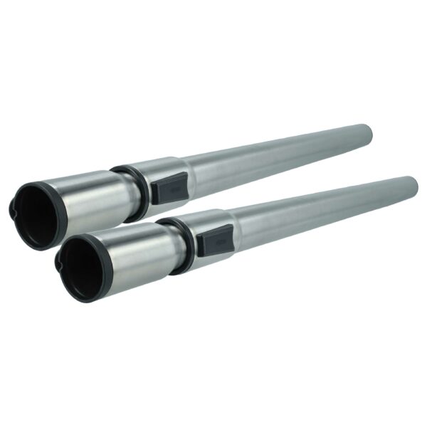 2x Tubo Telescópico para Aspirador Miele S8360, S 360, S 380 - 60-100cm - Preto/Prata vhbw